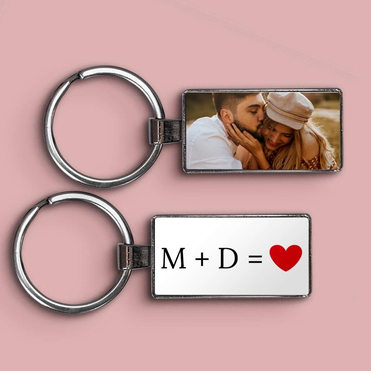 Llavero personalizado con una foto y un texto - Love
