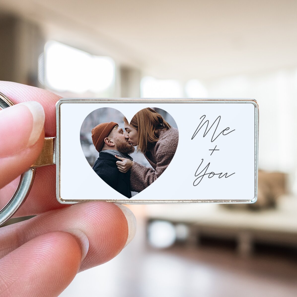 Llavero personalizado con texto y foto - Corazón