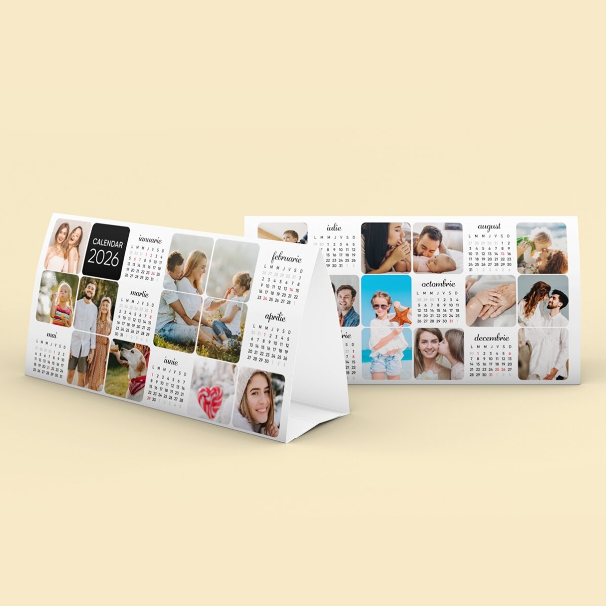 Calendario de escritorio de 2026 personalizado con fotos