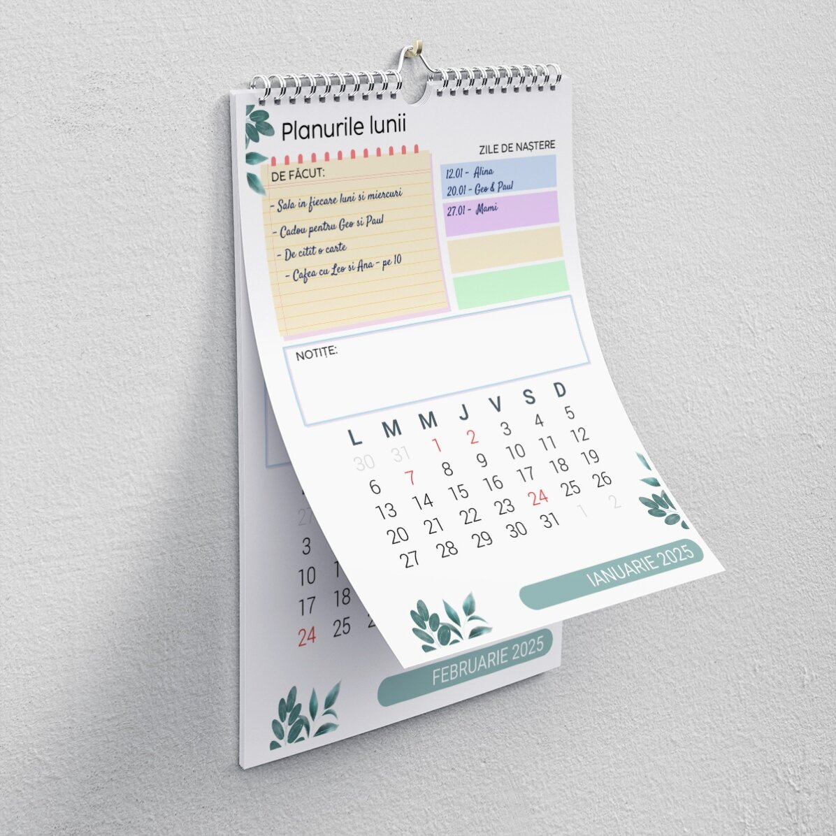 Calendario personalizado con una foto y un texto - Agenda