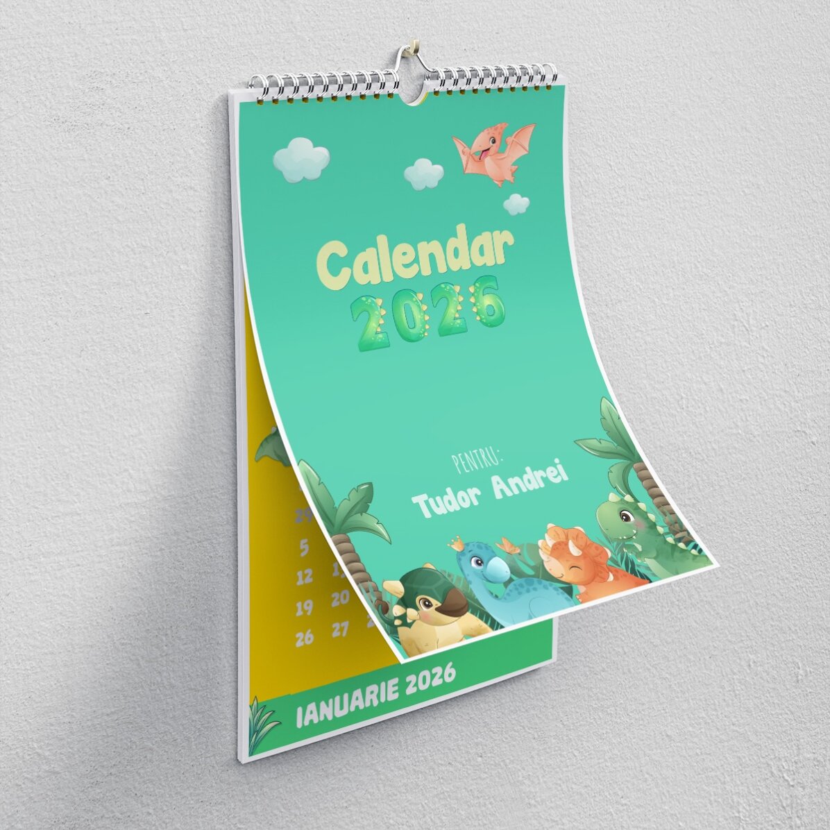 Calendario personalizado para niños con fotos y texto - Dino