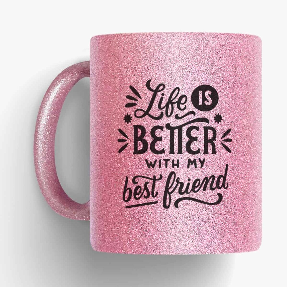 Taza con purpurina personalizada con nombre - mejor amiga