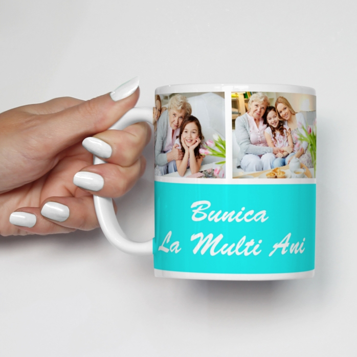 Taza personalizada con 3 fotos y un mensaje