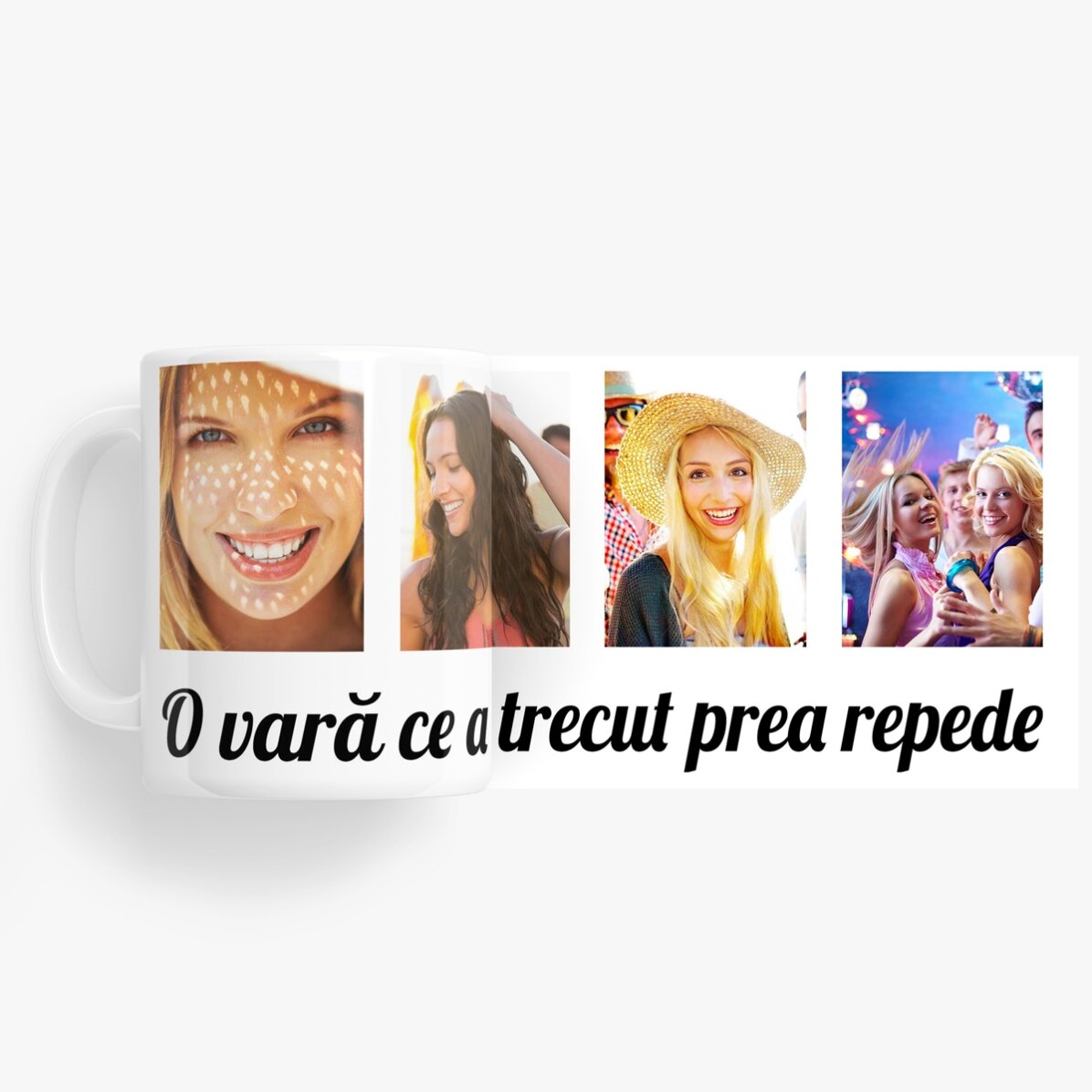 Taza personalizada con 4 fotos y un mensaje