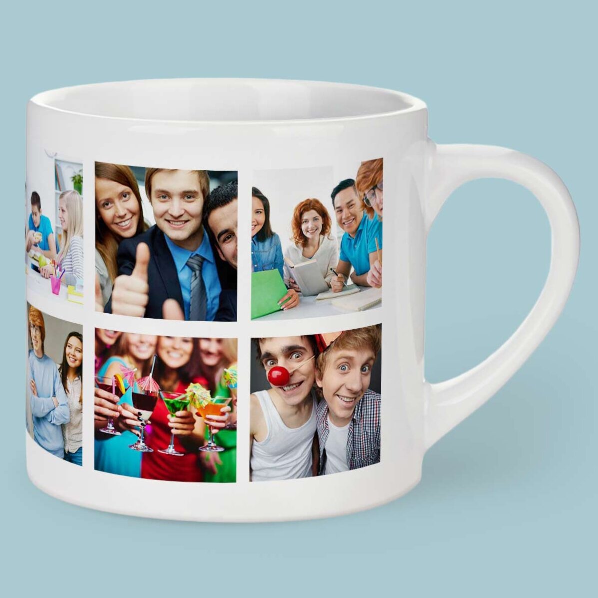 Taza de espresso personalizada con 12 fotos