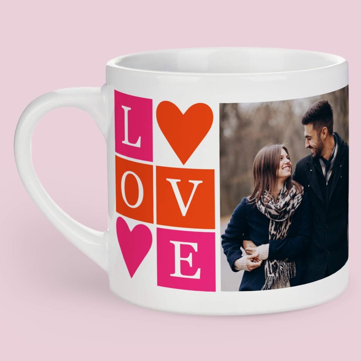 Taza de espresso personalizada con 2 fotos - LOVE