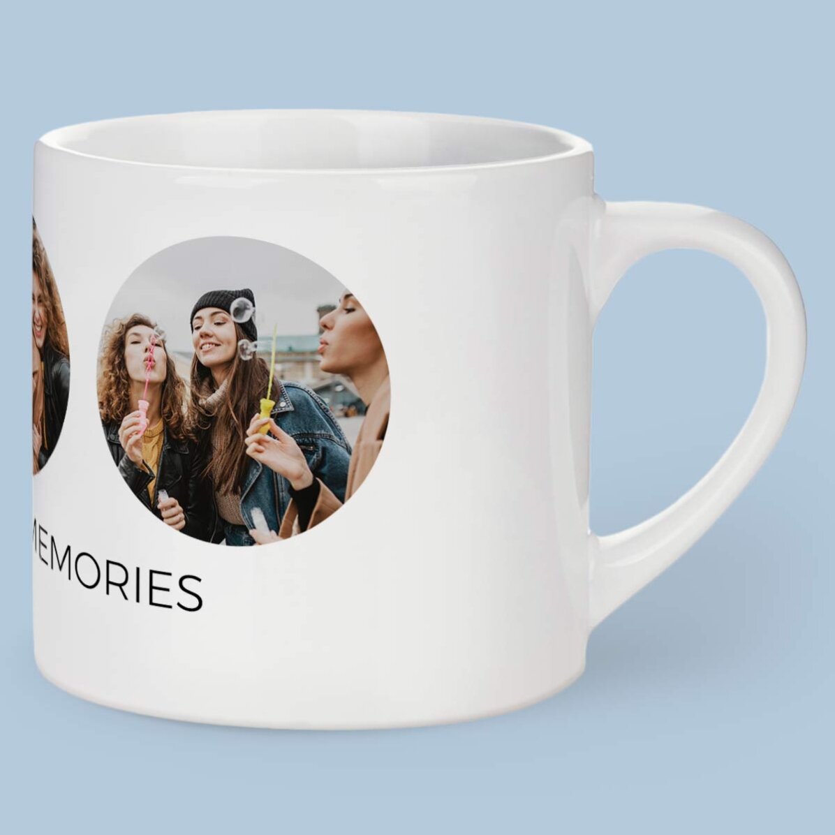Taza de espresso personalizada con 3 fotos y texto - Recuerdos inolvidables