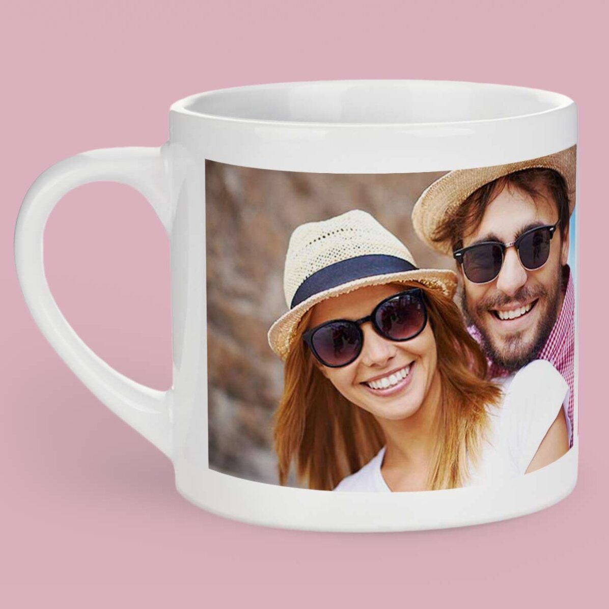 Taza de espresso personalizada con 3 fotos y texto