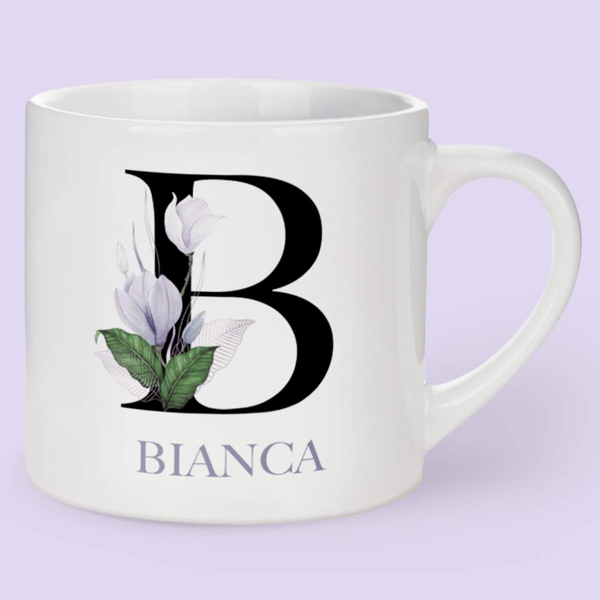 Taza de espresso personalizada con inicial y nombre