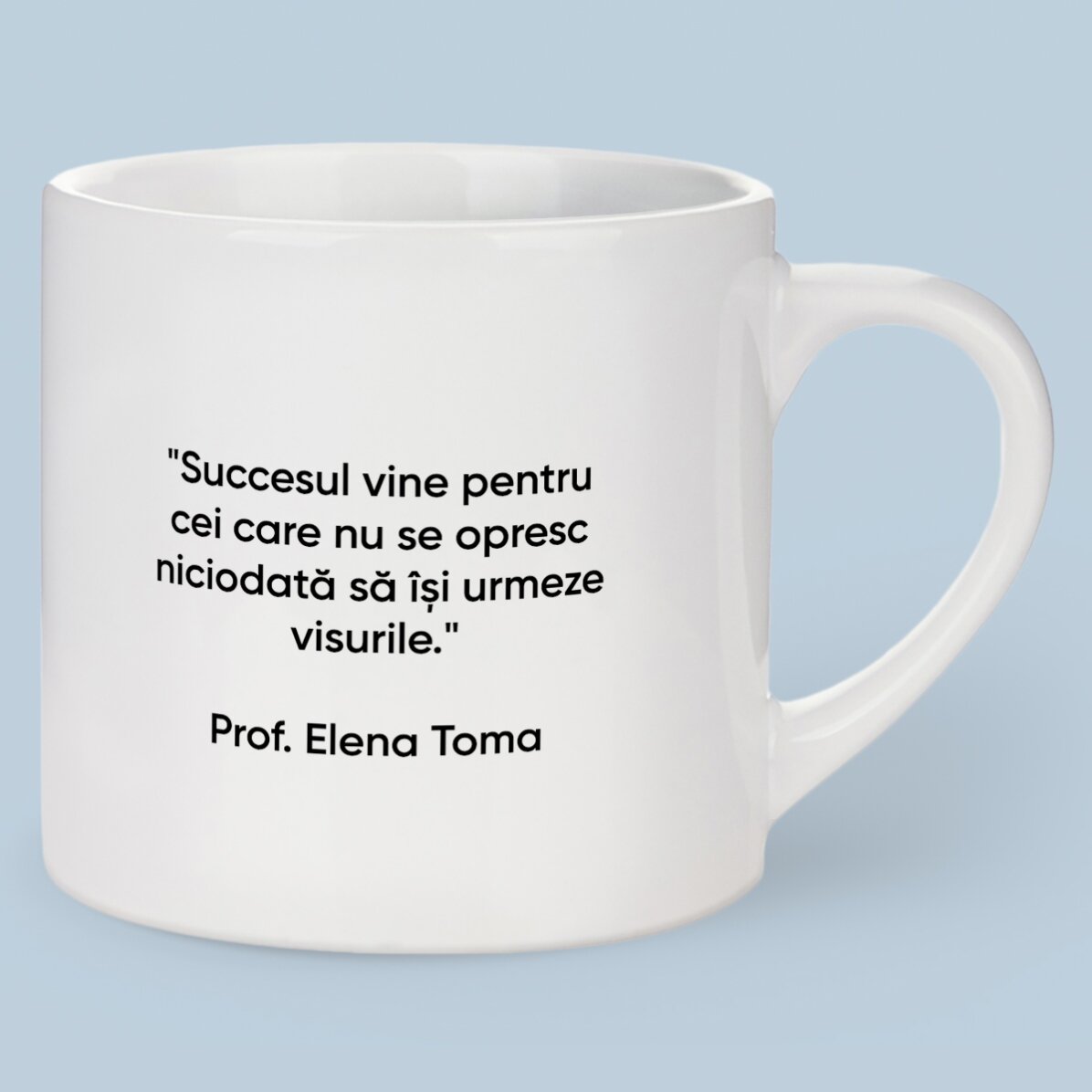 Taza de espresso personalizada con mensaje: «Graduación»