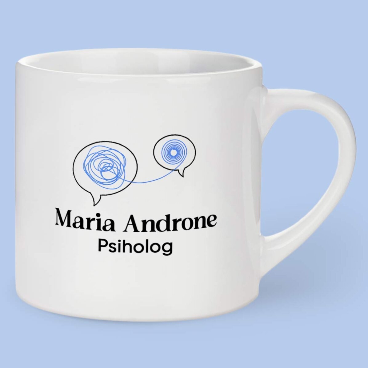 Taza de café espresso personalizada con mensaje - Psicólogo