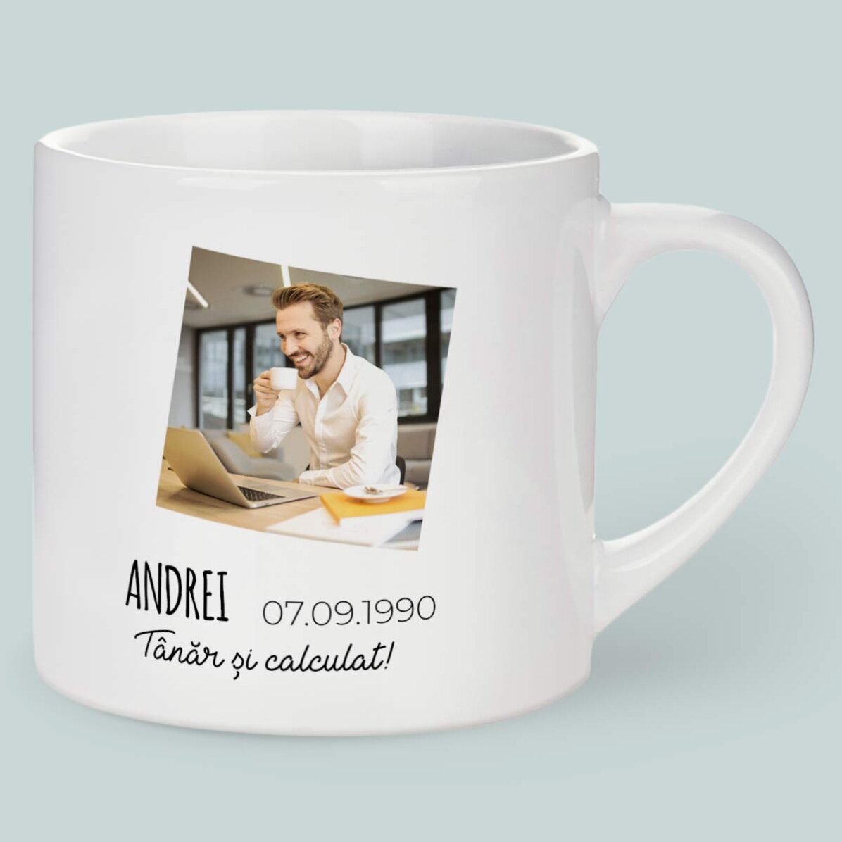Taza de espresso personalizada con foto y texto - Signo de Virgo