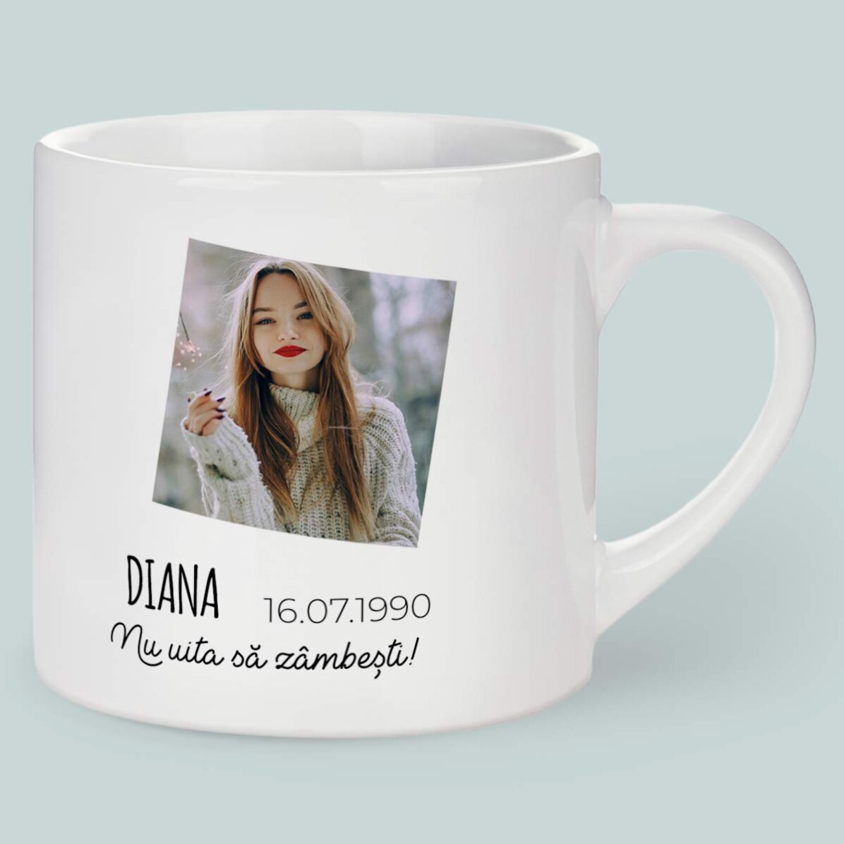Taza de café espresso personalizada con foto y texto - Signo del Cáncer