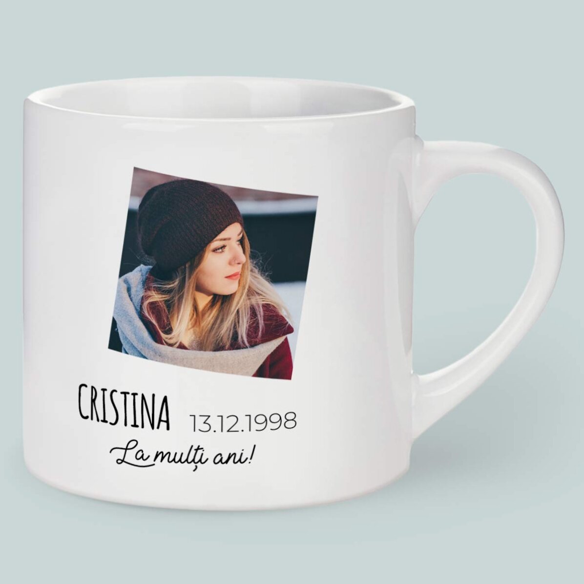 Taza de espresso personalizada con foto y texto - Signo del Sagitario