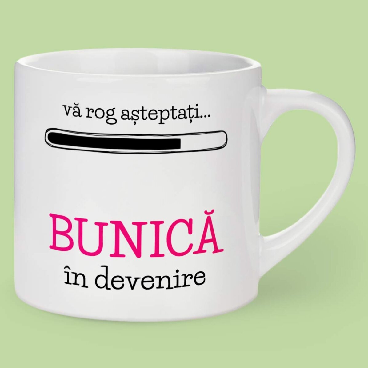 Taza de espresso personalizada con texto: «Abuela en ciernes»
