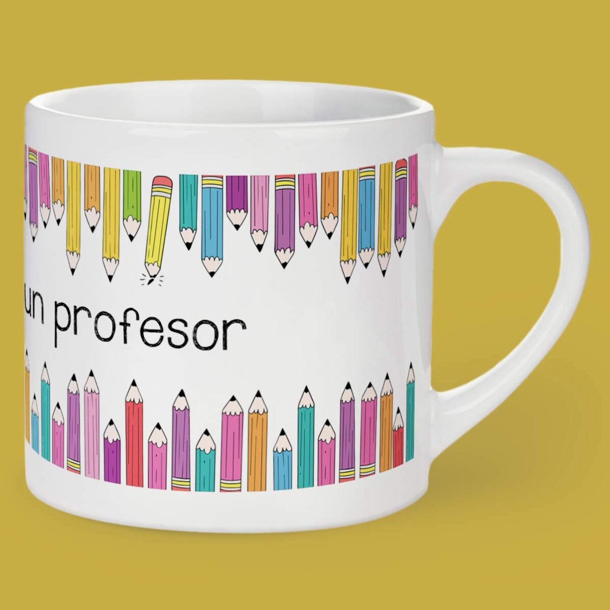 Taza de espresso personalizada con texto - Lápices de colores