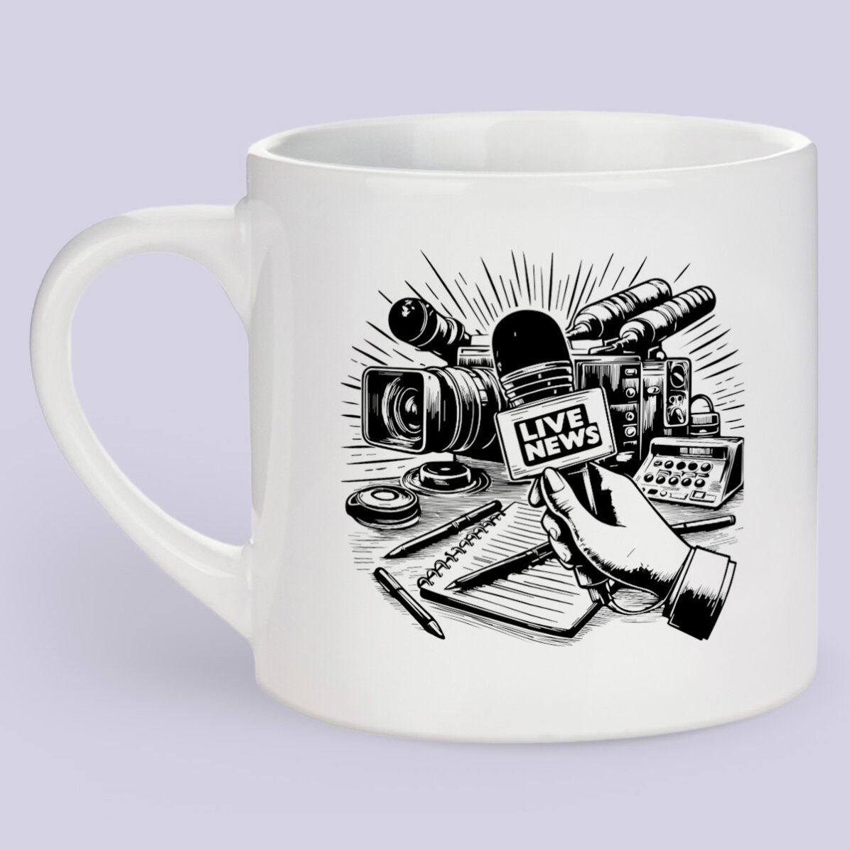 Taza de espresso personalizada con texto - Periodista