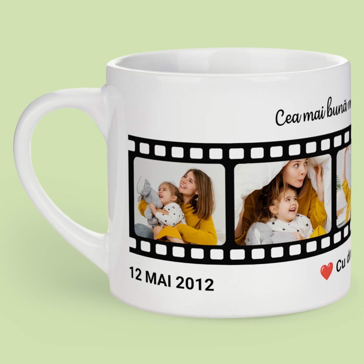 Taza de espresso personalizada con texto y 5 fotos: los recuerdos más queridos