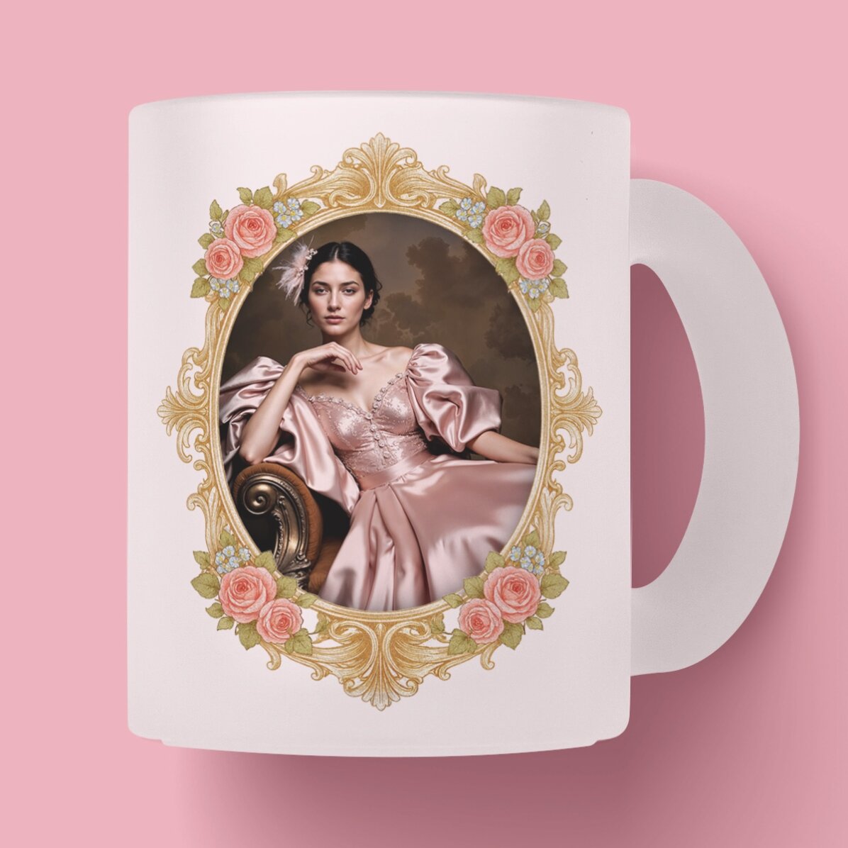 Taza personalizada con foto y texto - Estilo Bridgerton