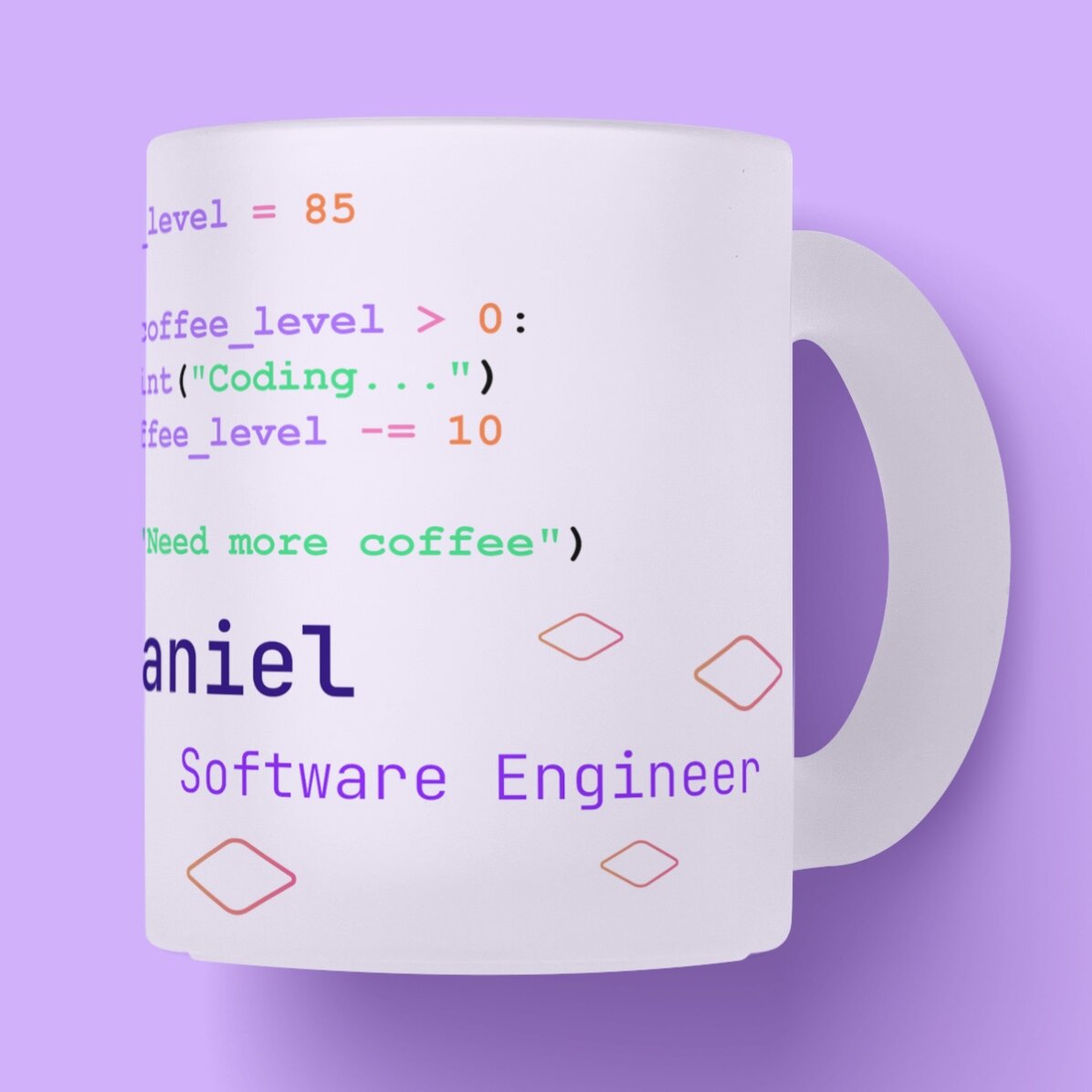 Taza personalizada con texto - Programación