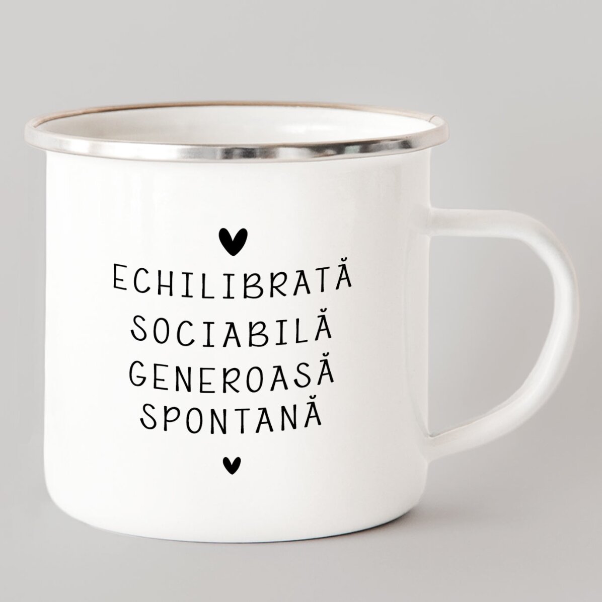Taza metálica esmaltada personalizada con mensaje - Signo del Zodiaco: Libra