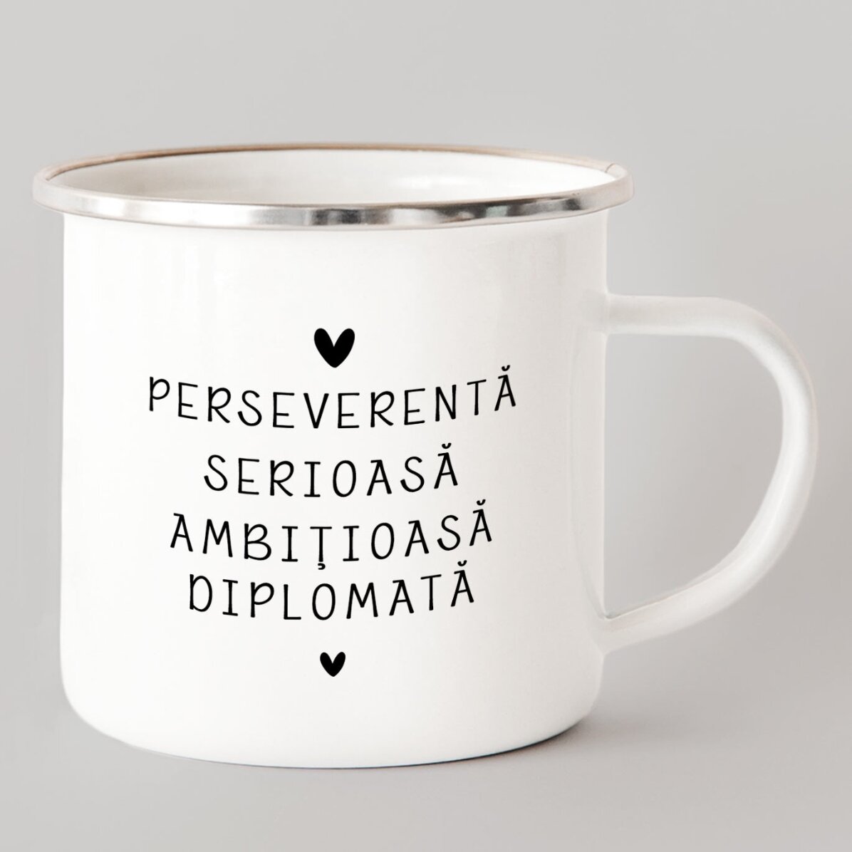 Taza metálica esmaltada personalizada con mensaje - Signo del Capricornio