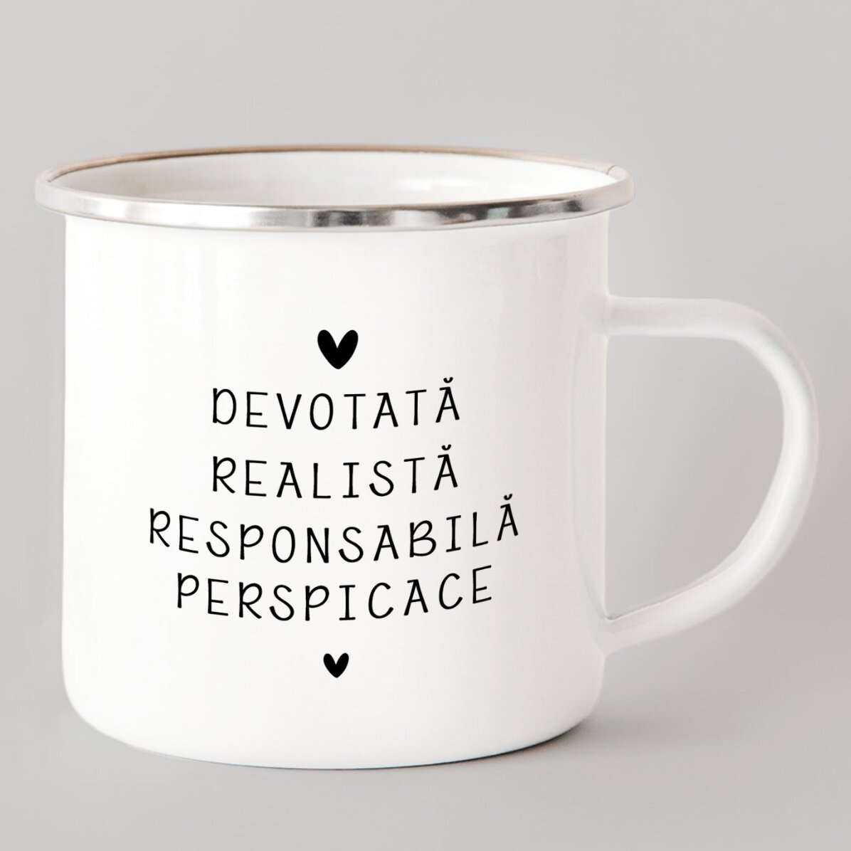 Taza metálica esmaltada personalizada con mensaje - Signo de Virgo
