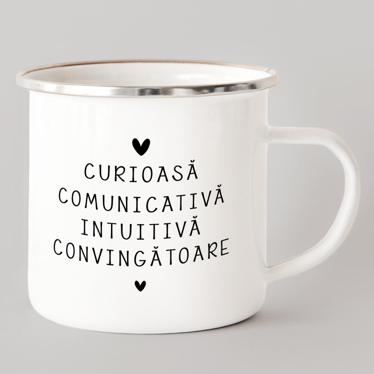 Taza metálica esmaltada personalizada con mensaje - Signo de Géminis