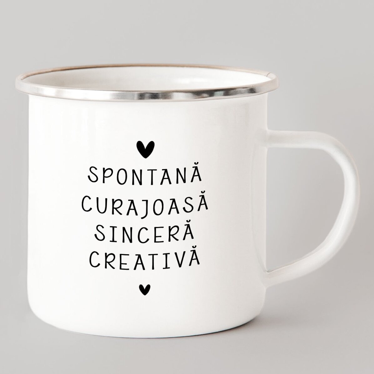 Taza metálica esmaltada personalizada con mensaje - Signo del Leo
