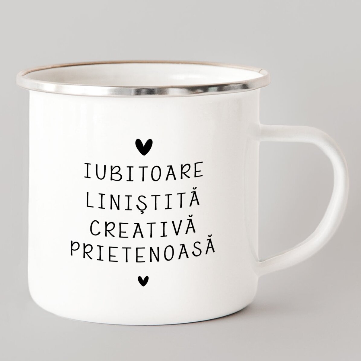 Taza metálica esmaltada personalizada con mensaje - Signo de Piscis