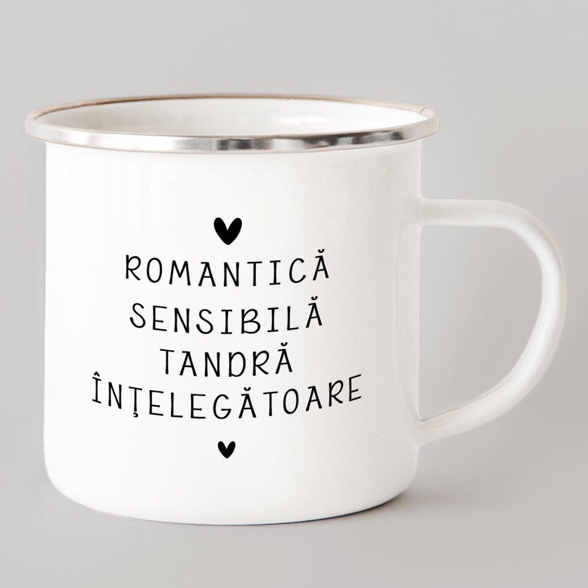 Taza metálica esmaltada personalizada con mensaje - Signo del Cáncer
