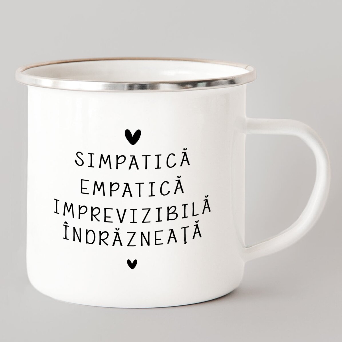 Taza metálica esmaltada personalizada con mensaje - Signo del Acuario