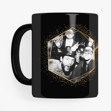 Personalised black mug with 2 photos