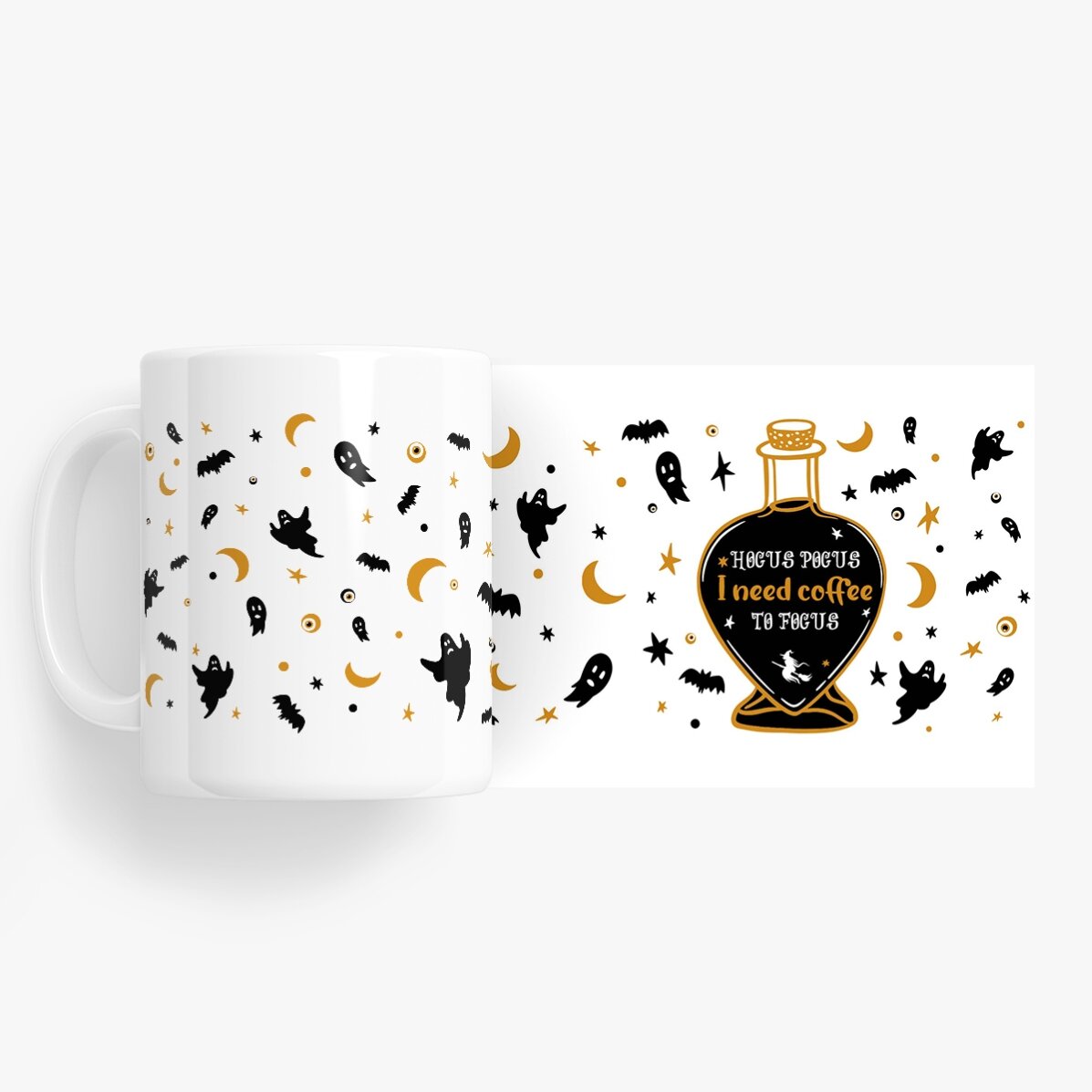 Taza personalizada con texto para Halloween - Hocus Pocus