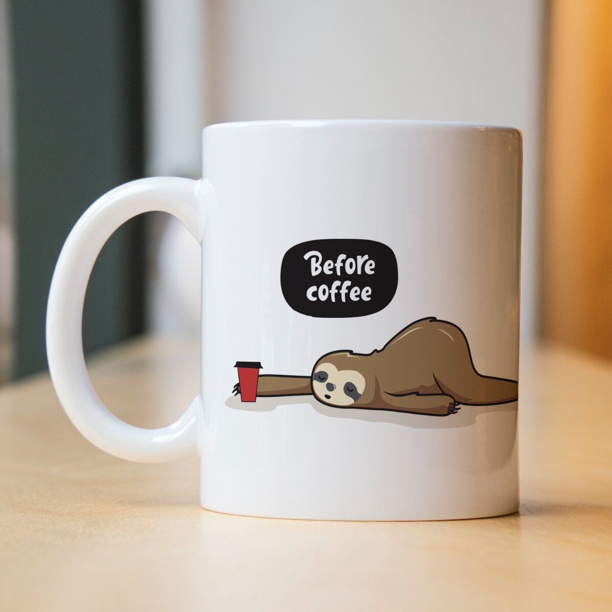 Taza personalizada - Antes y después del café