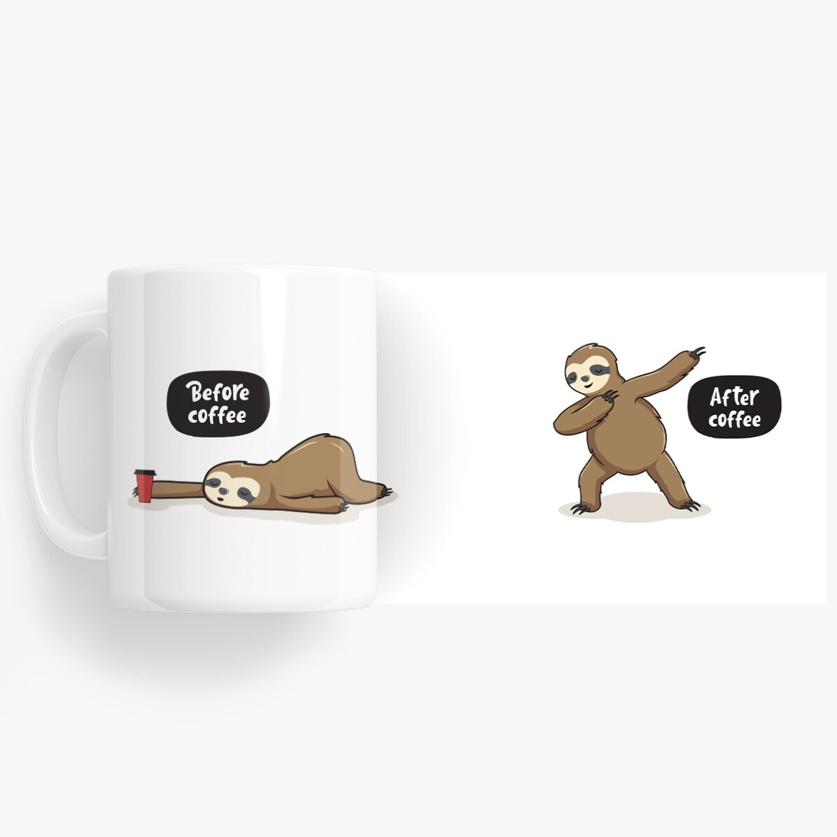 Taza personalizada - Antes y después del café