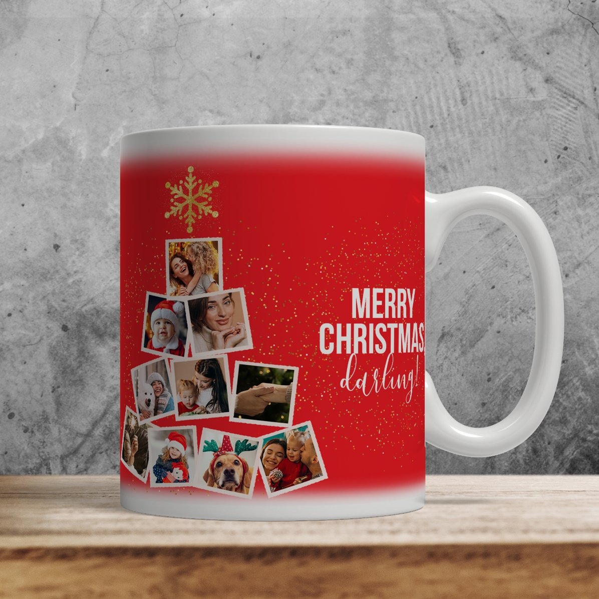 Taza personalizada con 10 fotos y texto - Recuerdos de Navidad