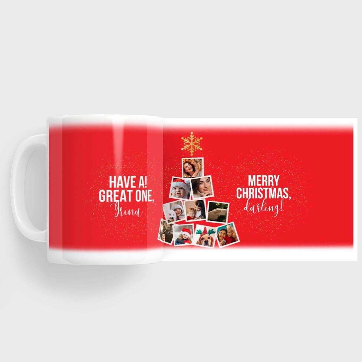 Taza personalizada con 10 fotos y texto - Recuerdos de Navidad
