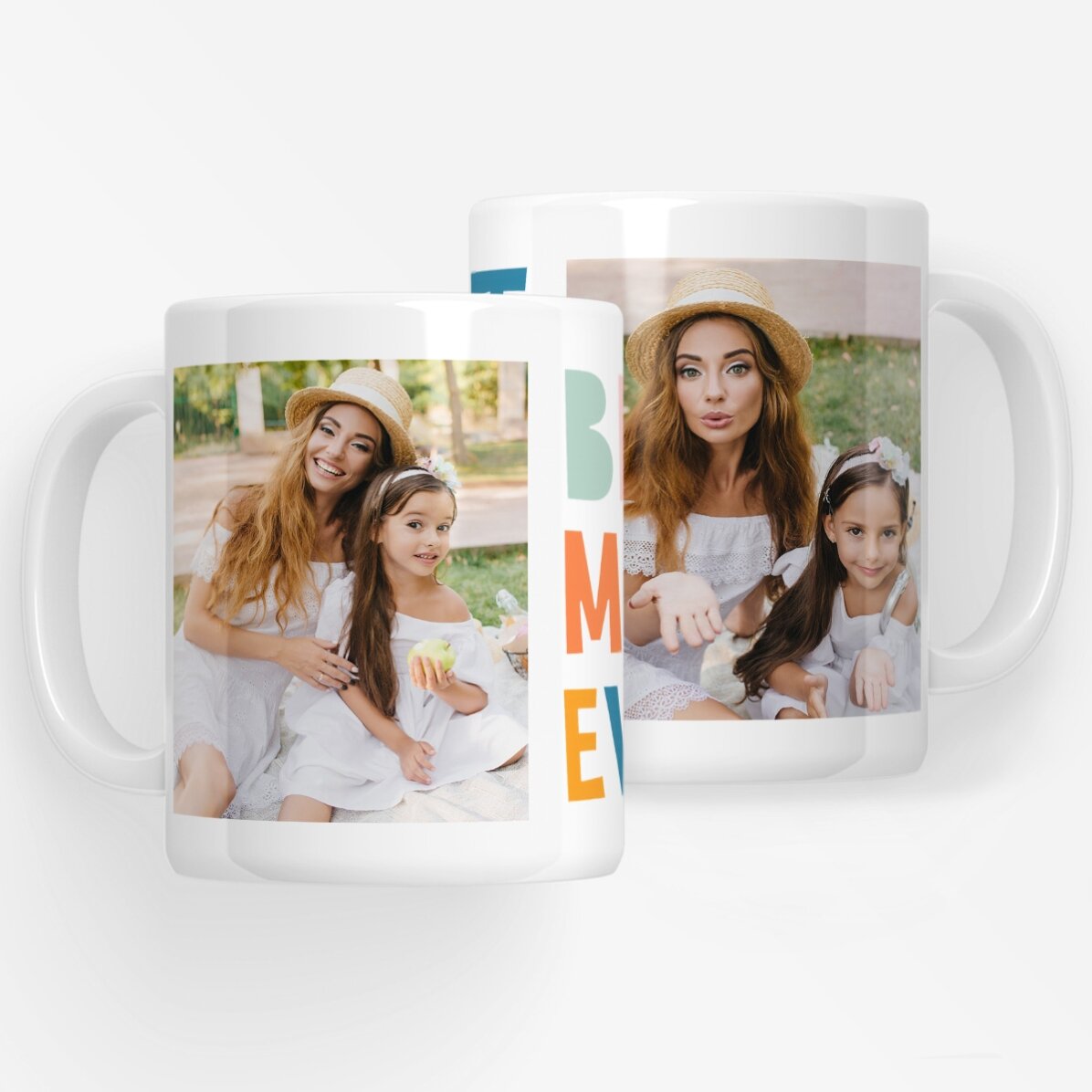 Taza personalizada con 2 fotos: «¡La mejor madre del mundo!»