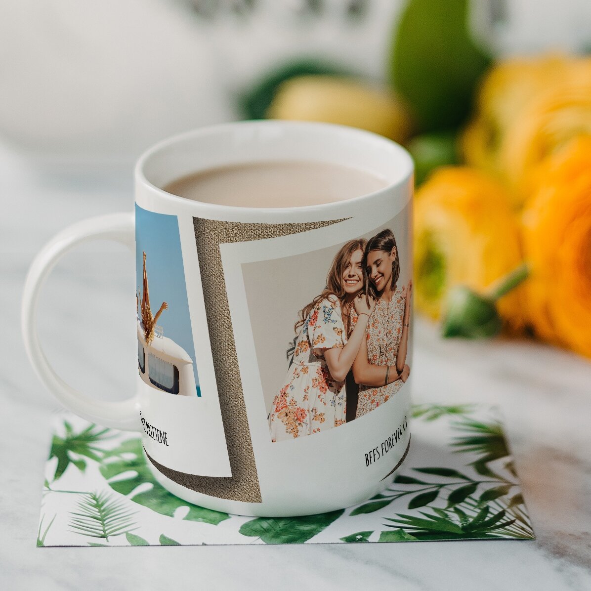 Taza personalizada con 2 fotos y texto - Recuerdos inolvidables
