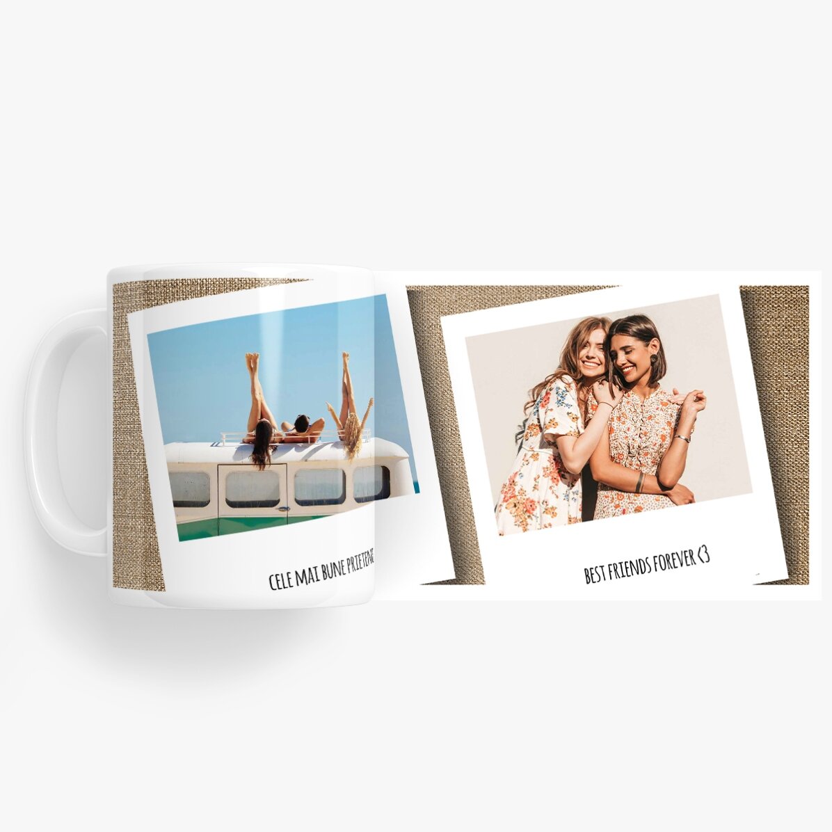 Taza personalizada con 2 fotos y texto - Recuerdos inolvidables