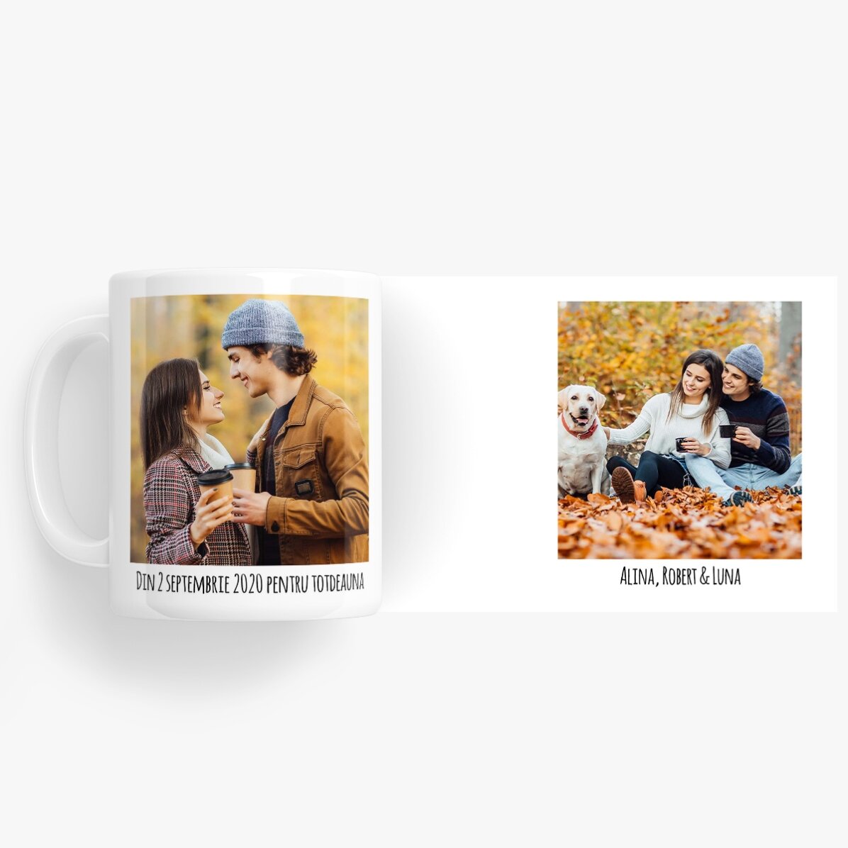 Taza personalizada con 2 fotos y texto