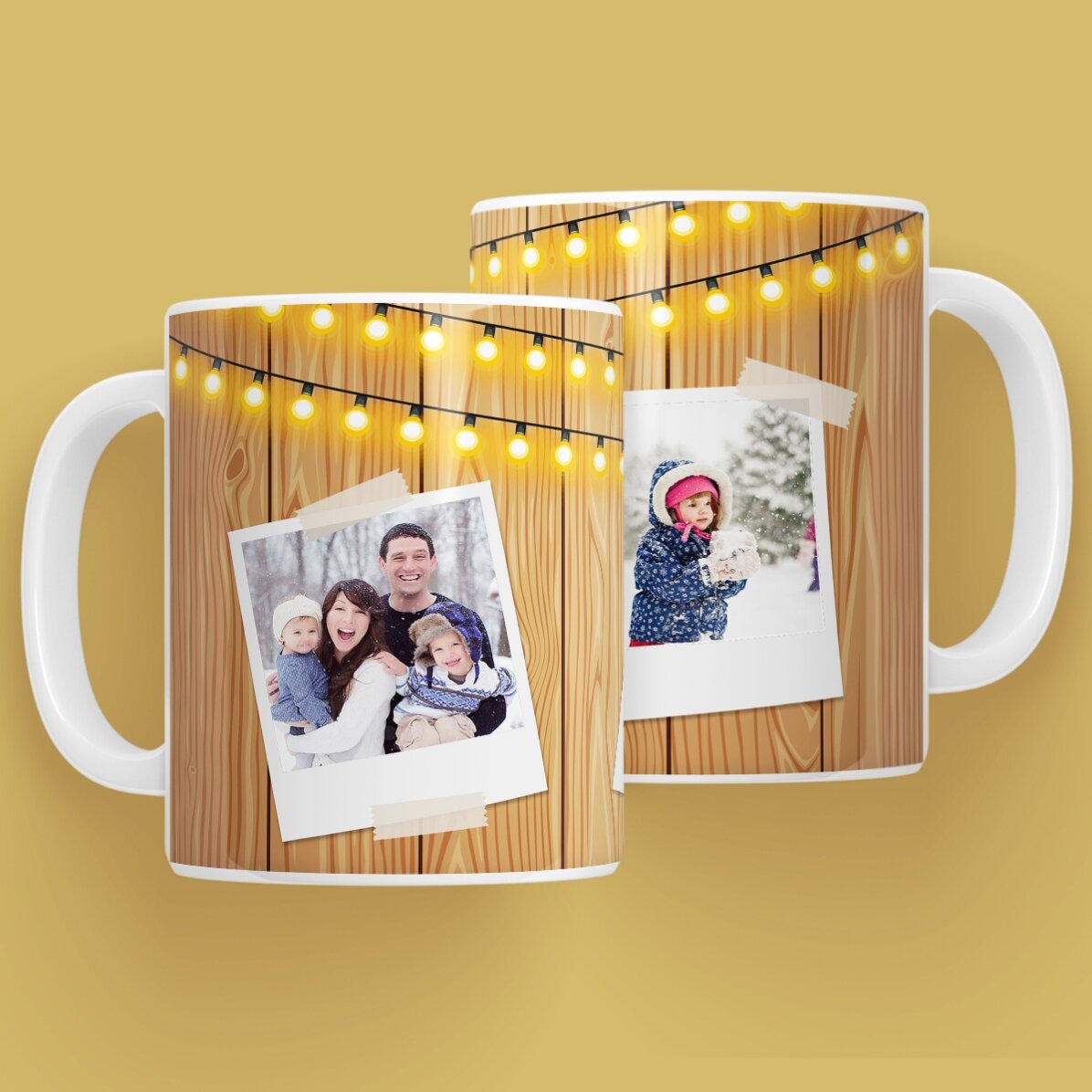 Taza personalizada con 3 fotos navideñas