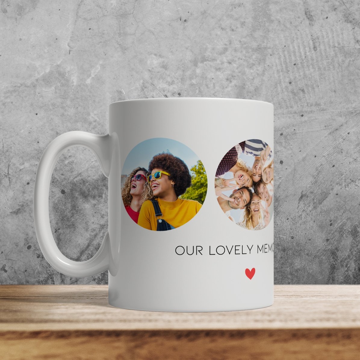 Taza personalizada con 3 fotos y texto - Recuerdos inolvidables