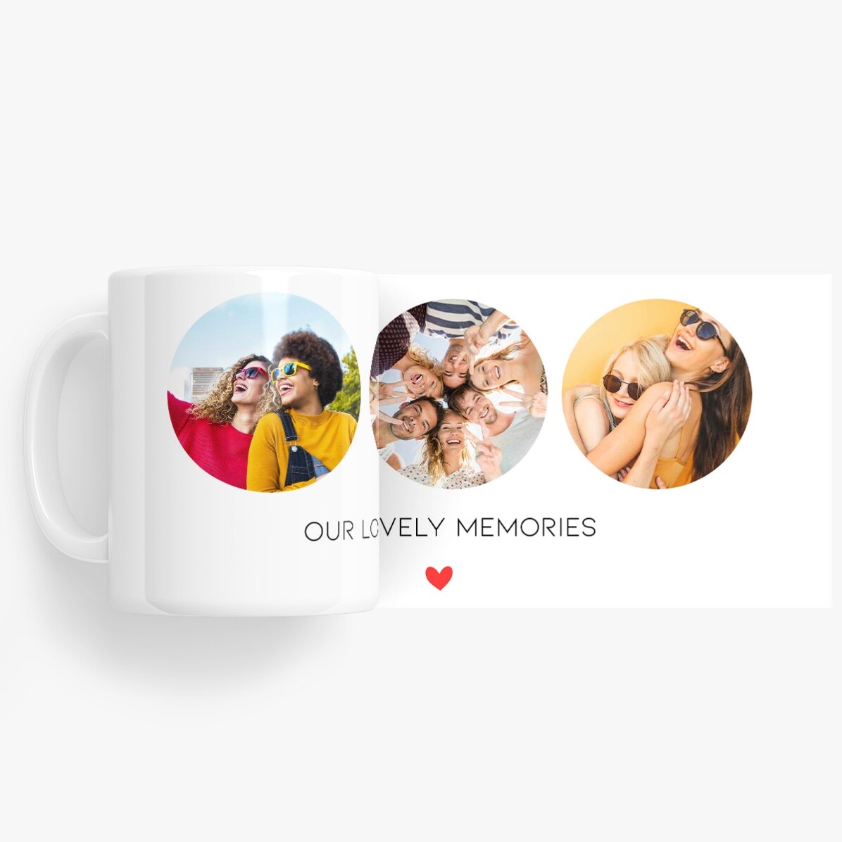 Taza personalizada con 3 fotos y texto - Recuerdos inolvidables