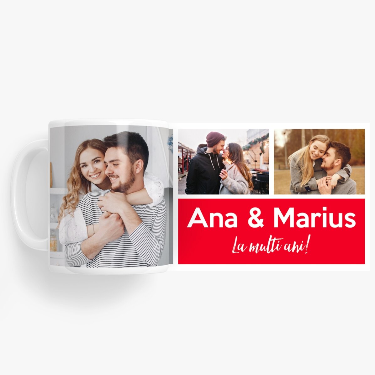 Taza personalizada con 3 fotos y texto
