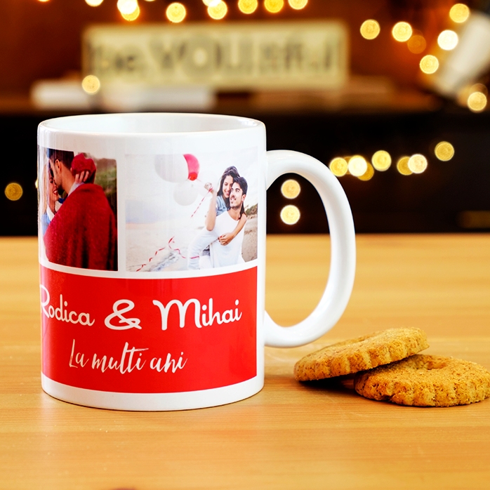 Taza personalizada con 3 fotos y texto