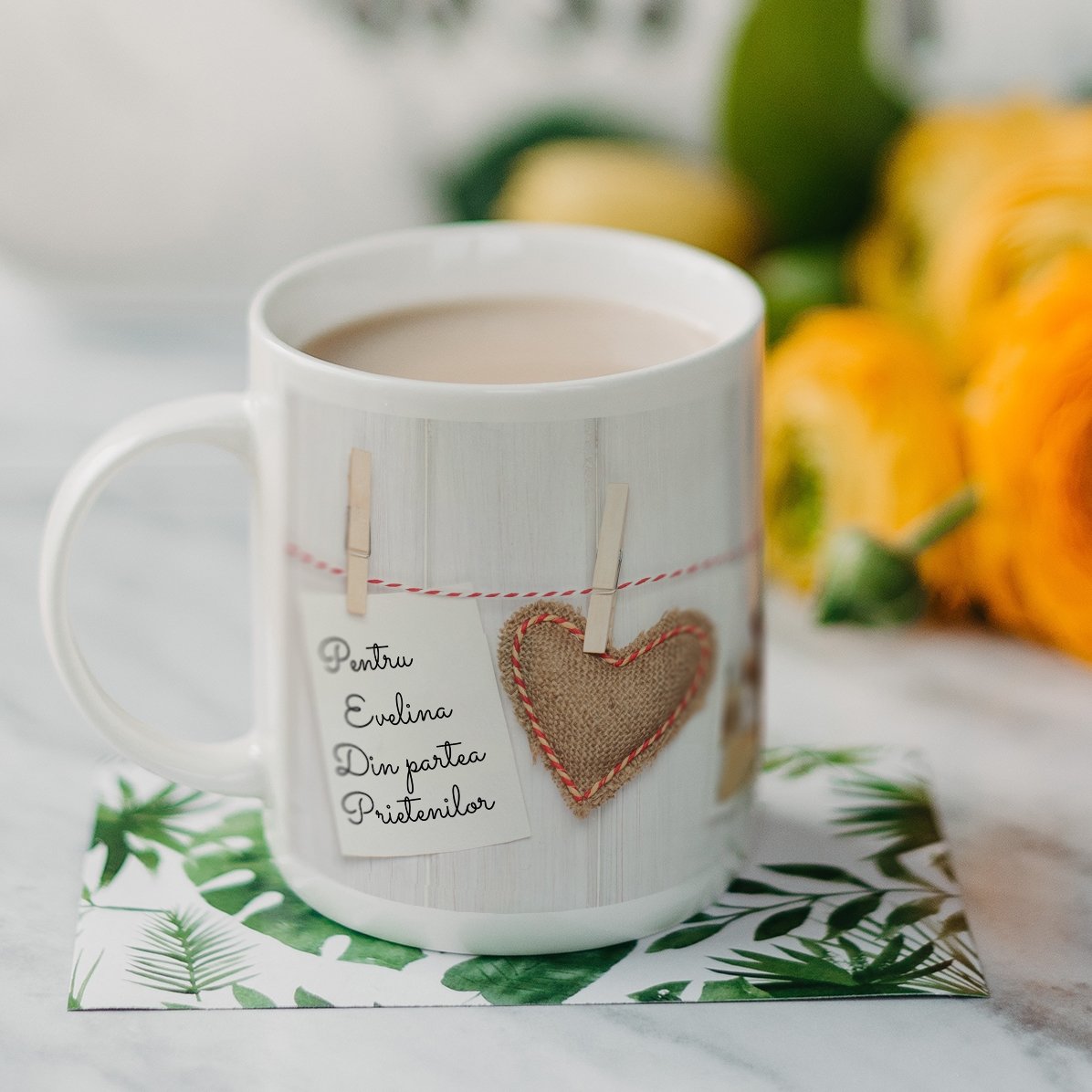Taza personalizada con 3 fotos estilo Polaroid