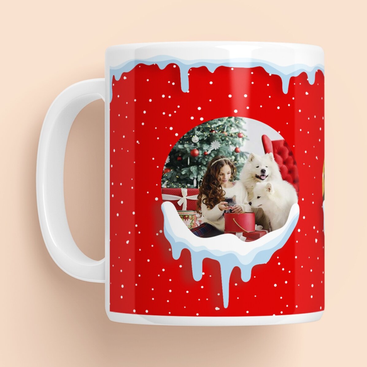 Taza personalizada con 3 fotos - Nieve