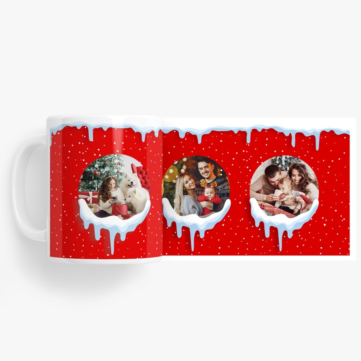 Taza personalizada con 3 fotos - Nieve